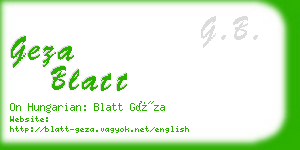 geza blatt business card